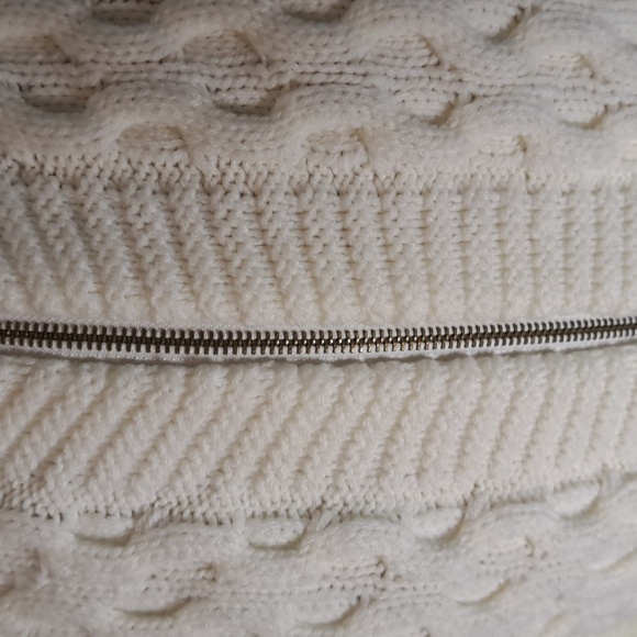 Makobi Men’s Streetwear Sweater Cable Knit Zip Cardigan Cream Hooded Pockets XL - Picture 3 of 15